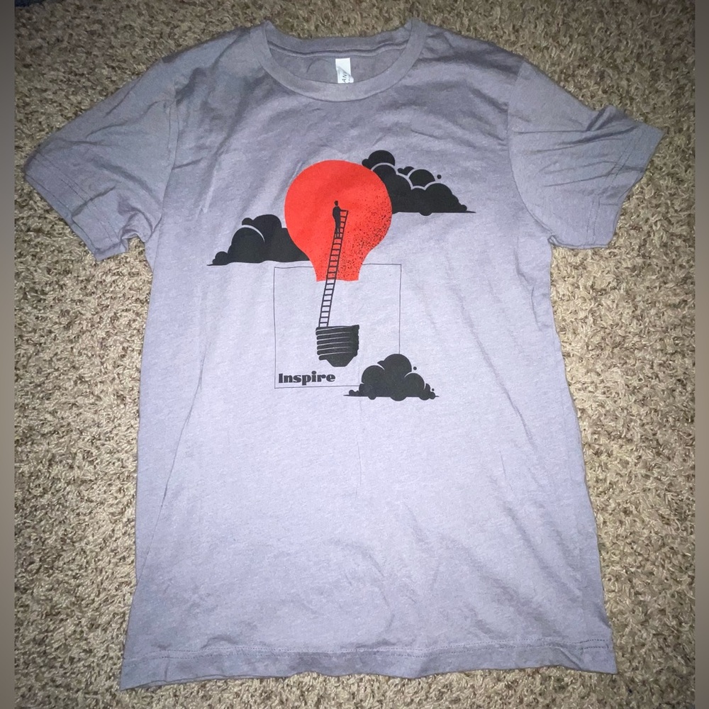 Grey Tee with print, Medium, Bella+Canvas